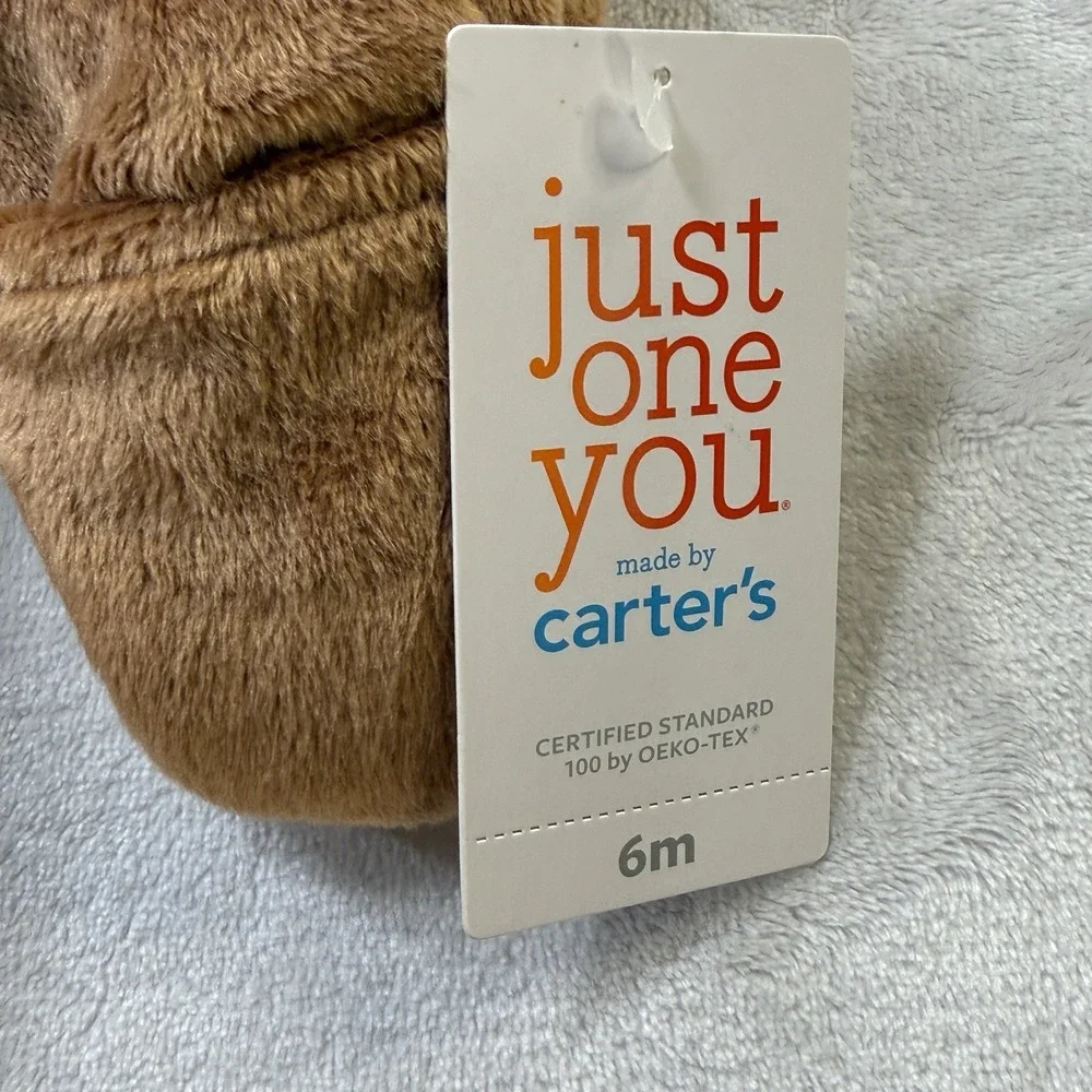 Just One You Carter's Baby Bear Pram Bunting 6M Brown Plush Hooded NWT